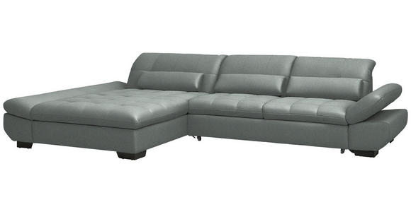 ECKSOFA  in Flachgewebe Mintgrau  204/341 cm  - Mintgrau/Schwarz, Design, Textil/Metall (204/341cm) - Xora