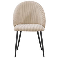 STUHL  in Eisen Cord Metall, Textil  - Beige/Schwarz, Basics, Textil/Metall (52/82/58cm) - Livetastic