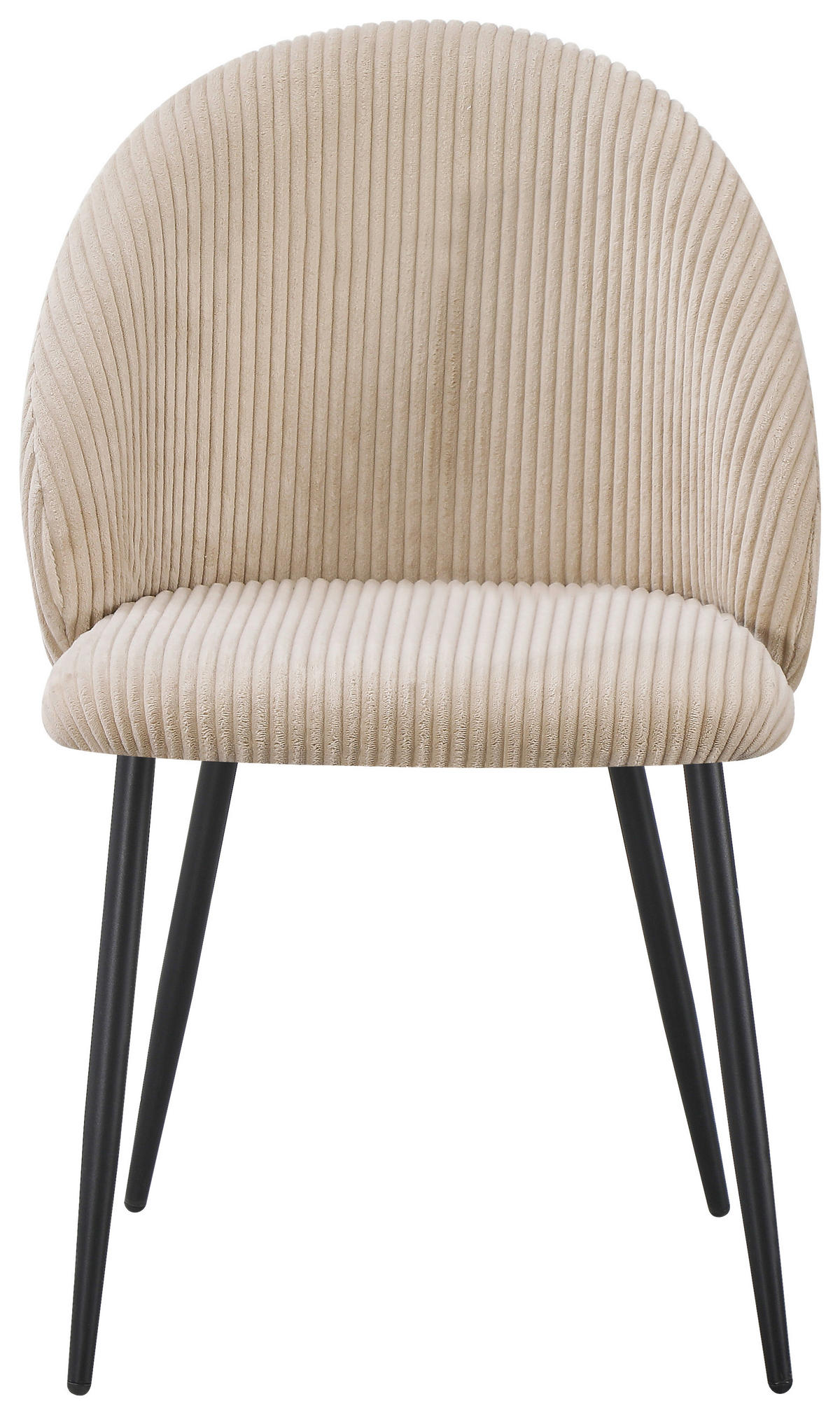 STUHL  in Eisen Cord Metall, Textil  - Beige/Schwarz, Basics, Textil/Metall (52/82/58cm) - Livetastic