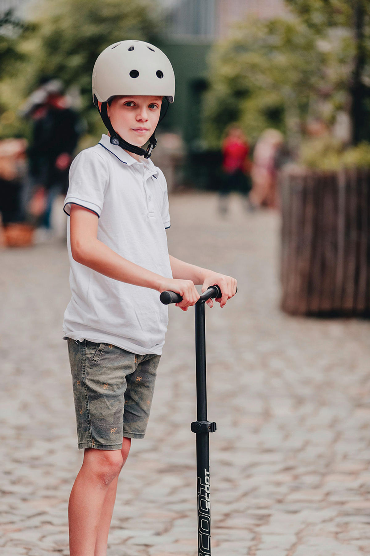 KINDERHELM S-M  - Hellgrau, Trend, Kunststoff/Textil (S-Mnull) - Scoot and Ride