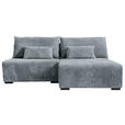 ECKSOFA Grau Cord Rückenkissen, Nierenkissen, Bettkasten  - Schwarz/Grau, MODERN, Holz/Textil (210/146cm) - Carryhome