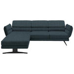 ECKSOFA in Flachgewebe Petrol  176-217/279-327 cm  - Petrol/Schwarz, Design, Textil/Metall (176-217/279-327cm) - Dieter Knoll