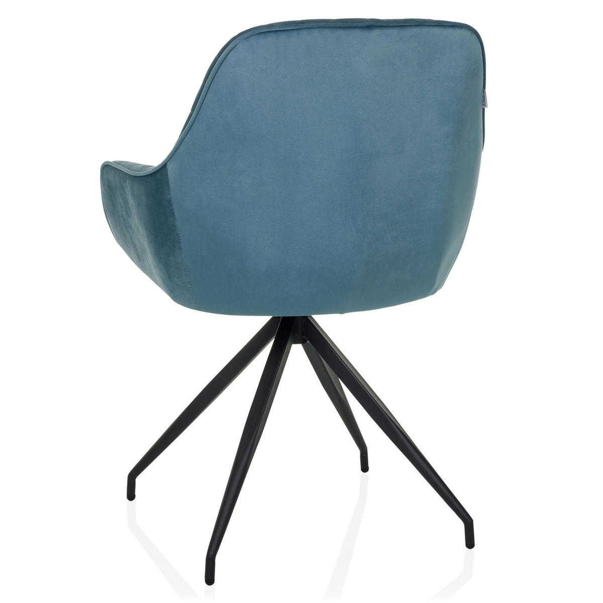 STOL MED ARMSTÖD sammet  - blågrå/svart, Modern, metall/textil (58/87/57cm) - MID.YOU