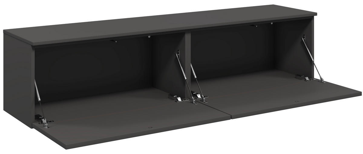 LOWBOARD  160,3/37,6/37,4 cm  individuell planbar, Beimöbel erhältlich, hängend, in verschiedenen Größen erhältlich, in verschiedenen Holzdekoren erhältlich  - Schieferfarben, Design, Holzwerkstoff (160,3/37,6/37,4cm) - Celina Home