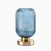 TISCHLEUCHTE 5900 DOROTY 15/15/25 cm   - Graublau/Bernsteinfarben, Design, Glas/Kunststoff (15/15/25cm)
