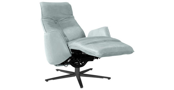 RELAXSESSEL in Leder Hellblau - Anthrazit/Hellblau, Design, Leder/Metall (71/114/84cm) - Johann Jakob
