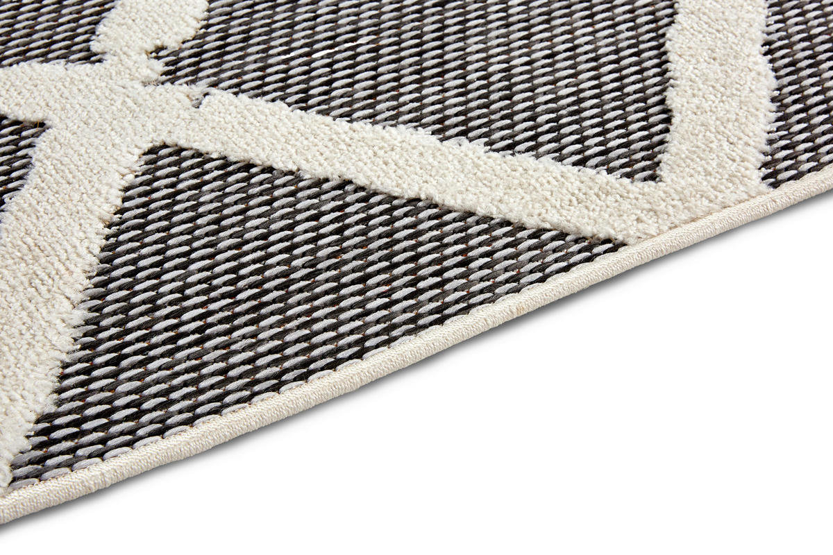 OUTDOORTEPPICH  für Terrasse und Balkon 120/170 cm Serina Grau, Weiß  - Weiß/Grau, Basics, Kunststoff (120/170cm) - Astra