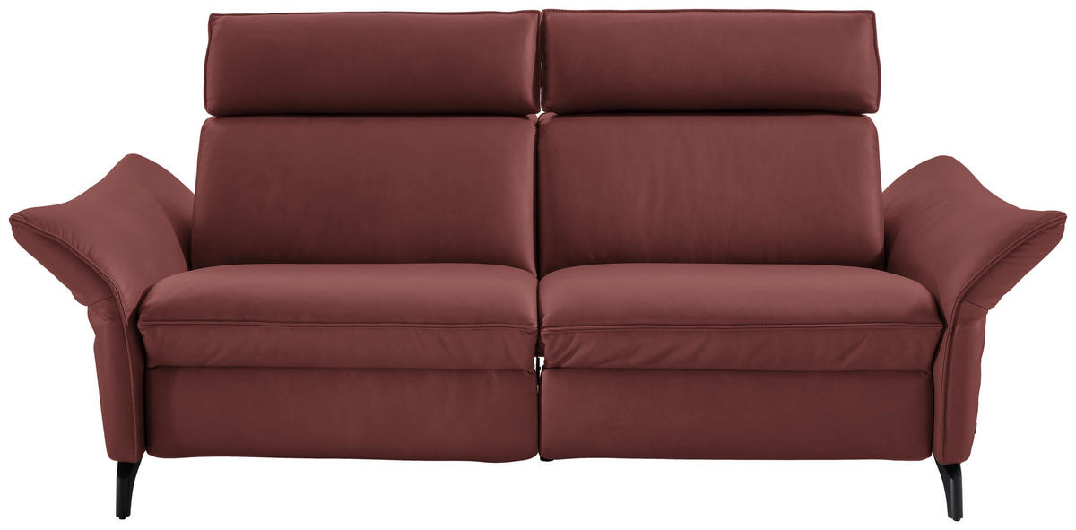 2,5-SITZER  in Echtleder Rotbraun  - Rotbraun/Anthrazit, Design, Leder/Metall (194/94/95cm) - Himolla
