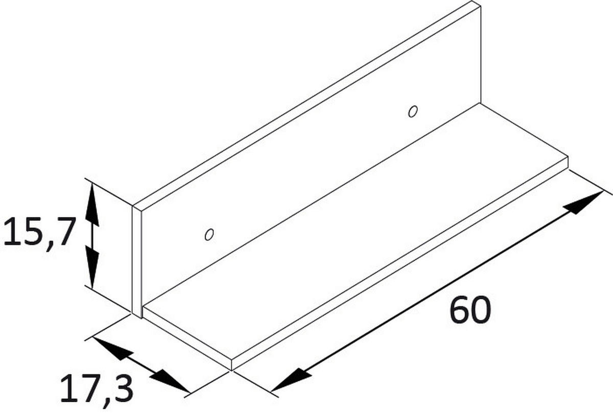 WANDBOARD in 60/15,7/17,3 cm Weiß  - Weiß, MODERN, Holzwerkstoff (60/15,7/17,3cm) - Livetastic
