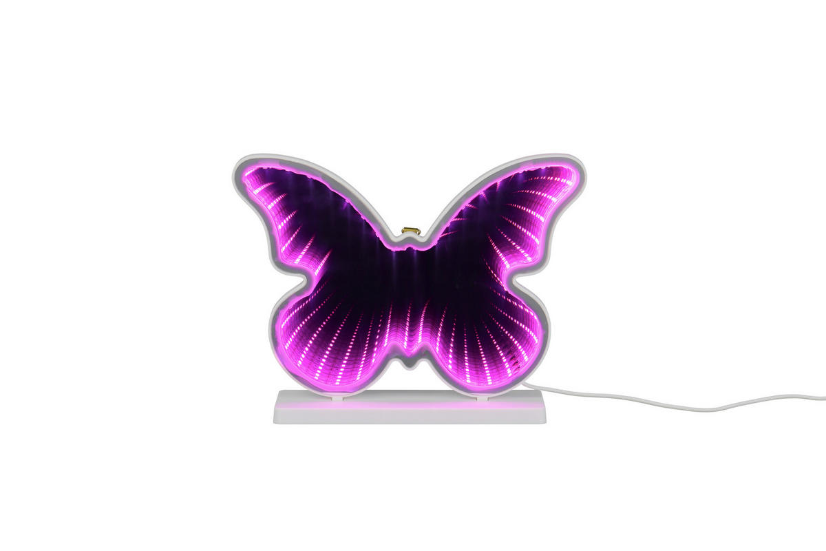 LED-WANDLEUCHTE Papillon 27/26/6 cm   - Transparent/Weiß, LIFESTYLE, Kunststoff (27/26/6cm)