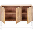 SIDEBOARD Mangoholz vollmassiv Naturfarben, Weiß Einlegeböden  - Weiß/Naturfarben, Design, Holz/Metall (145/85/42cm) - Ambia Home