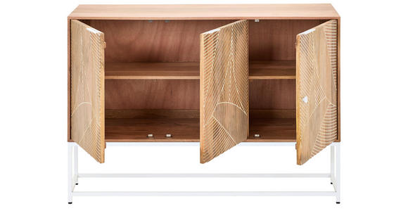 SIDEBOARD 145/85/42 cm  - Weiß/Naturfarben, Design, Holz/Metall (145/85/42cm) - Ambia Home