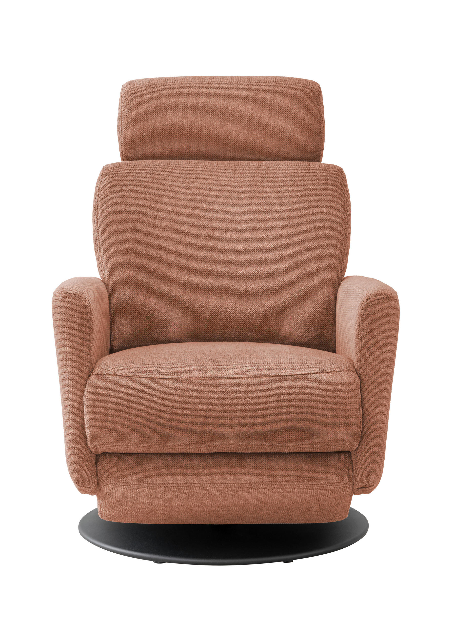 RELAXSESSEL Chenille Rücken echt    - Koralle/Schwarz, MODERN, Textil/Metall (77/105/87-154cm) - Livetastic