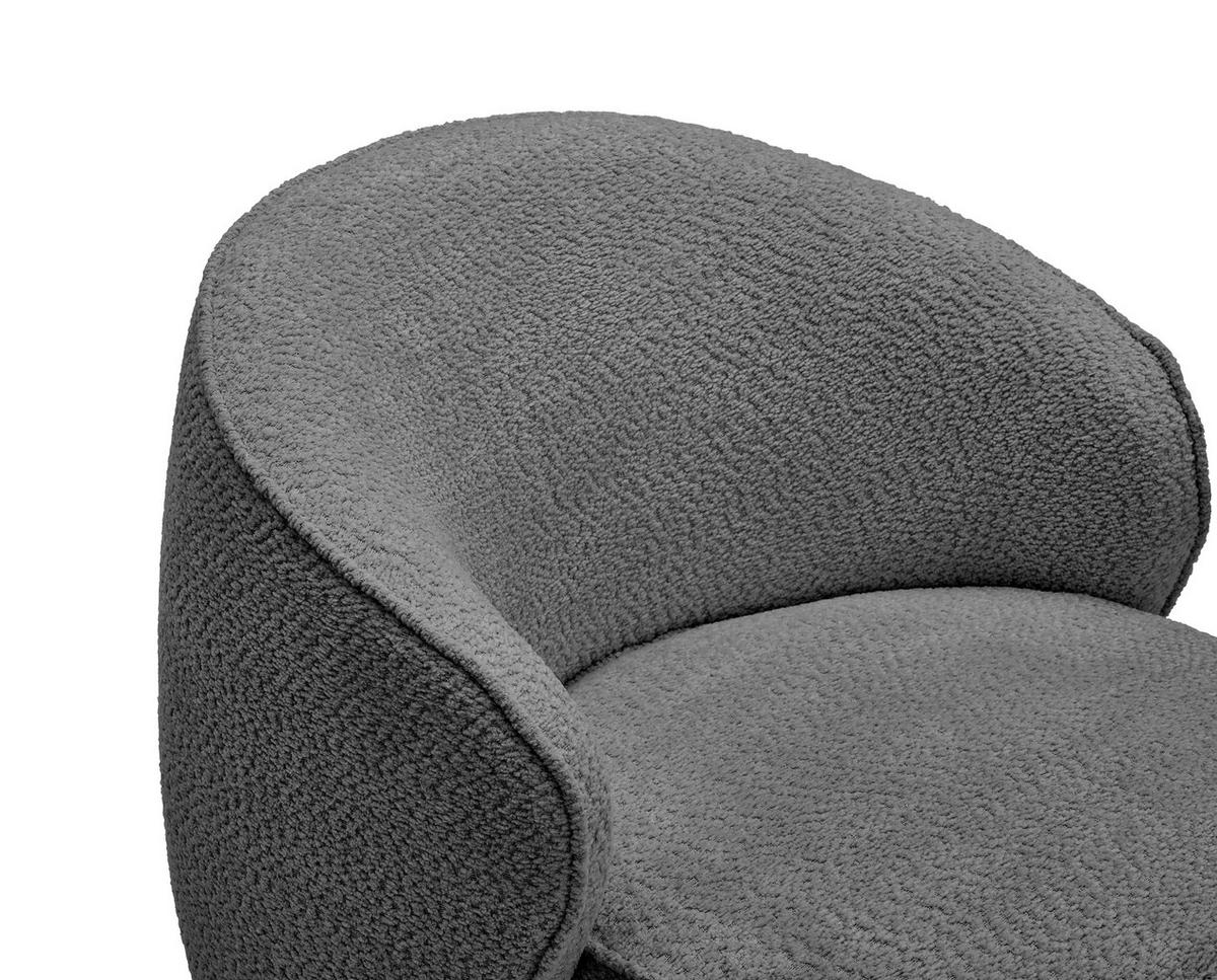 SESSEL in Bouclé Grau  - Grau, MODERN, Textil/Metall (76/83/74cm) - Livetastic