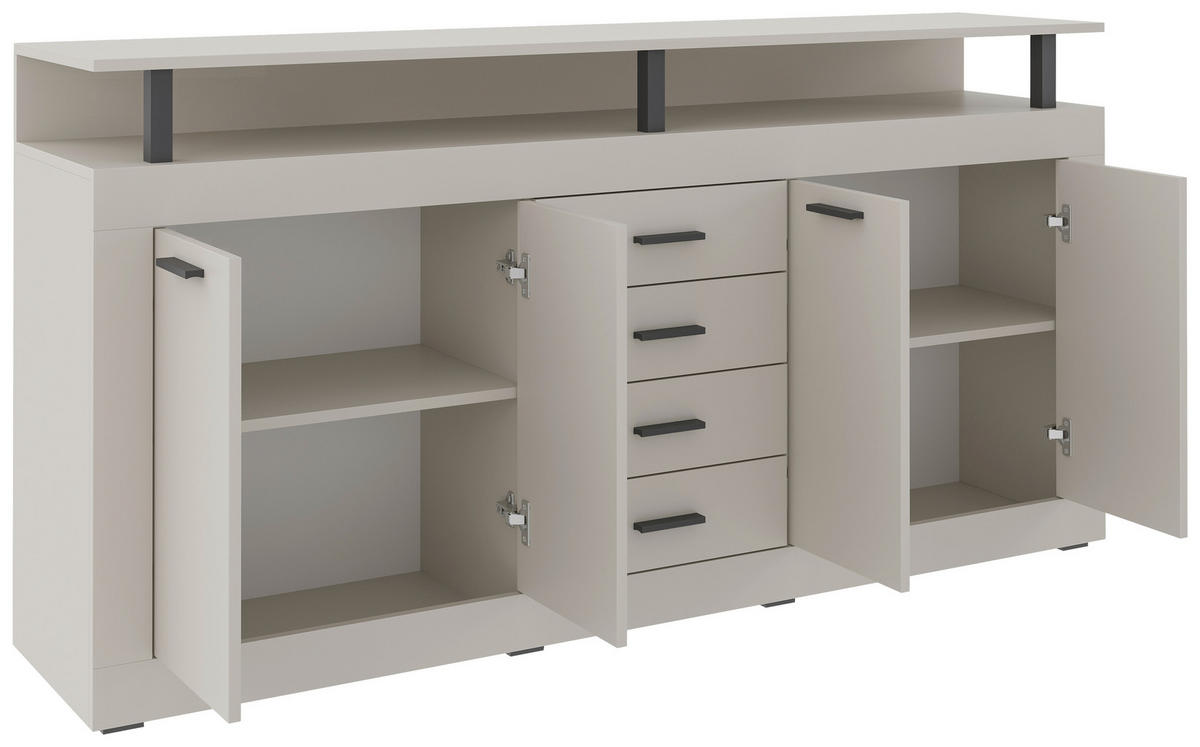 SIDEBOARD  in 195/88/38 cm  - Kaschmir/Anthrazit, Basics, Holzwerkstoff/Kunststoff (195/88/38cm) - Xora