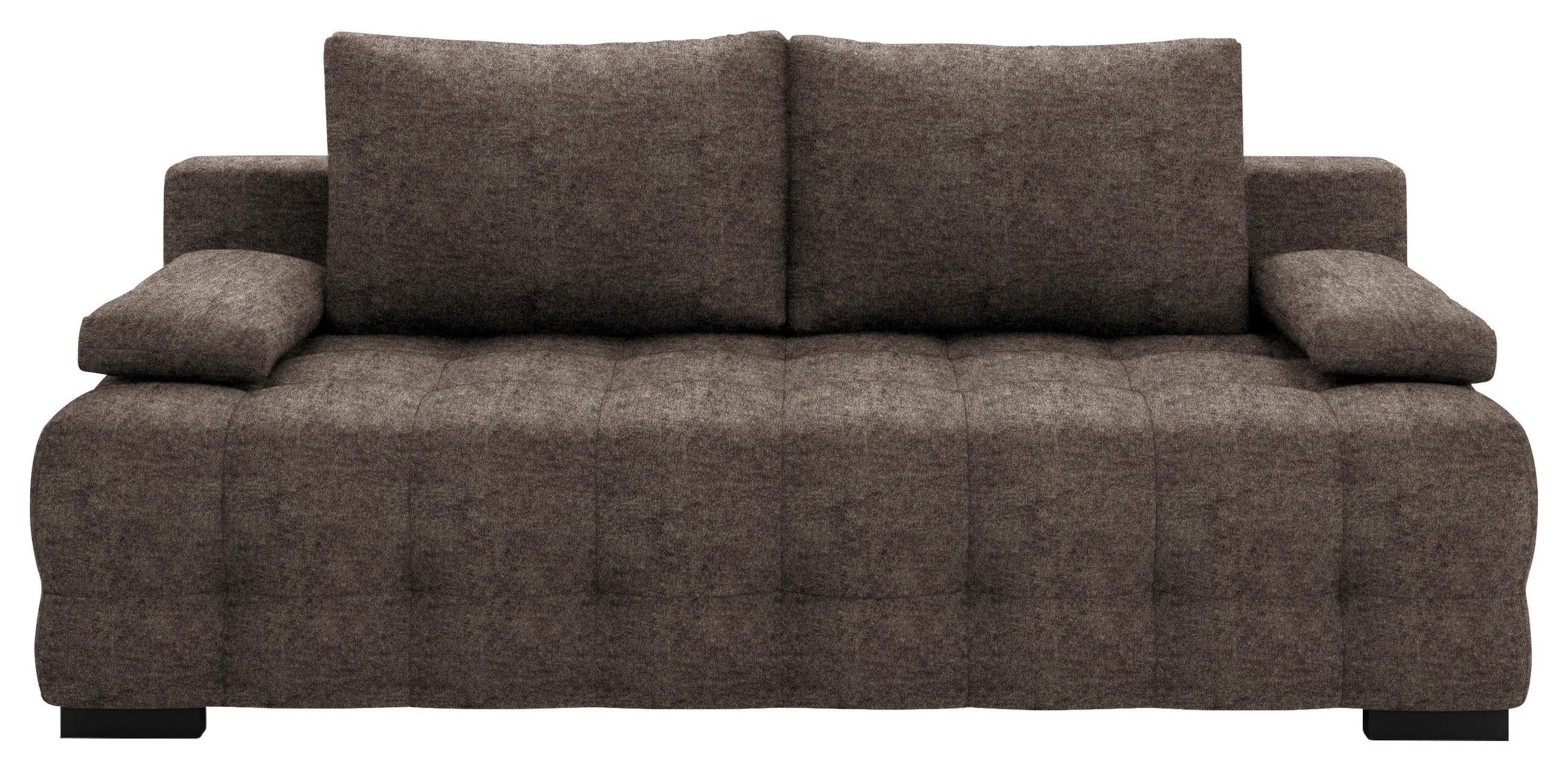 SCHLAFSOFA in Velours Graubraun  - Graubraun/Schwarz, KONVENTIONELL, Kunststoff/Textil (209/96/100cm) - Stylife