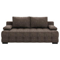 SCHLAFSOFA in Velours Graubraun  - Graubraun/Schwarz, KONVENTIONELL, Kunststoff/Textil (209/96/100cm) - Stylife