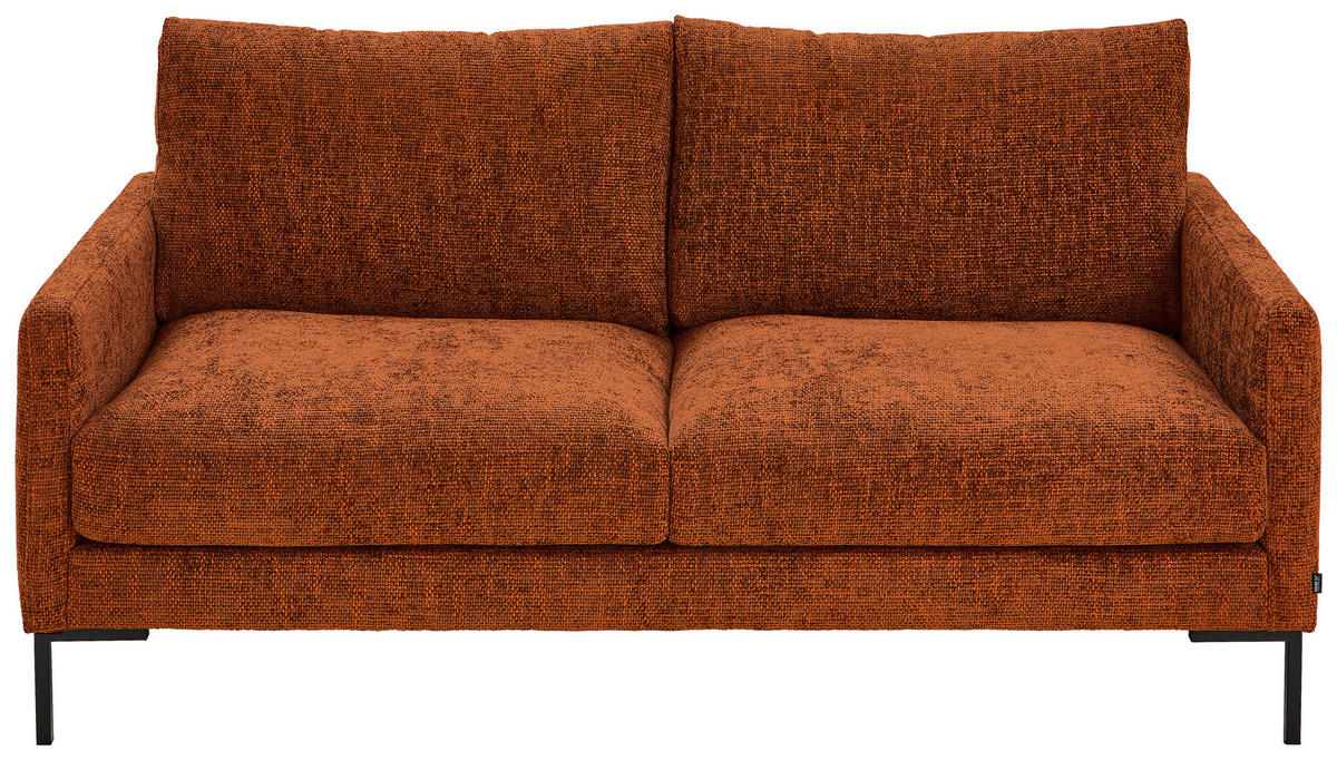 2,5-SITS SOFFA i vävt tyg orange  - orange/svart, Klassisk, metall/textil (176/78/90cm) - MID.YOU