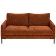 2,5-SITZER in Webstoff Orange  - Schwarz/Orange, KONVENTIONELL, Textil/Metall (176/78/90cm) - Hom`in