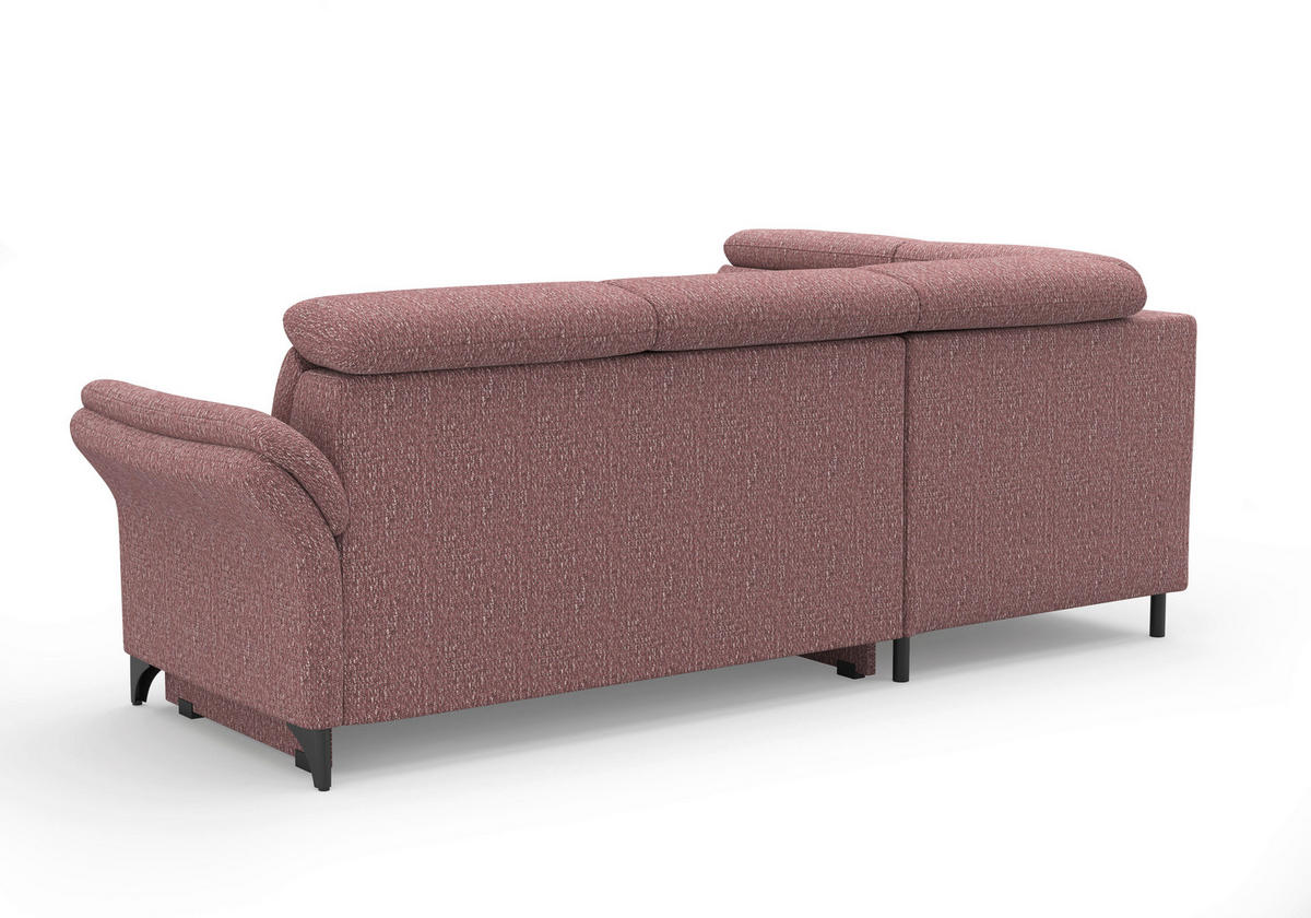ECKSOFA GLENDALE E Aubergine Chenille  - Aubergine/Schwarz, KONVENTIONELL, Textil/Metall (193/247cm) - Sit & More