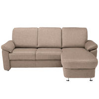 ECKSOFA in Webstoff Sandfarben  - Sandfarben/Chromfarben, Konventionell, Textil/Metall (220/163cm) - Beldomo System