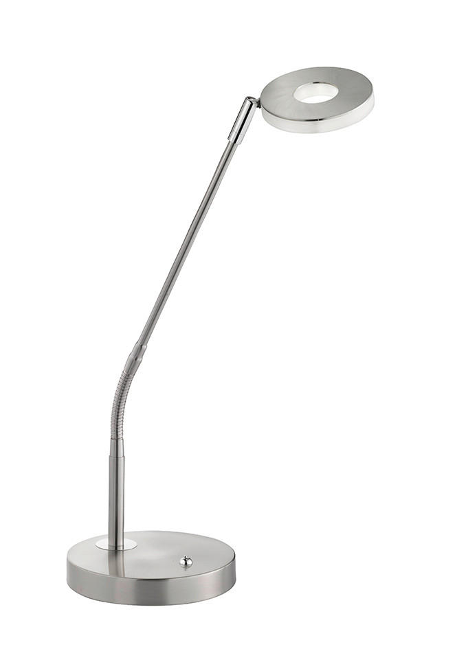 LED-TISCHLEUCHTE DENT 16/60 cm - Chromfarben/Nickelfarben, Design, Glas/Metall (16/60cm) - Fischer & Honsel