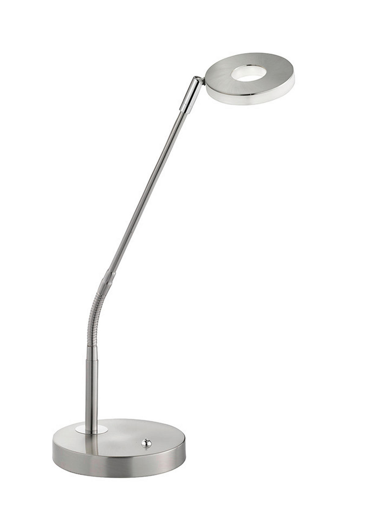 LED BORDSLAMPA - kromfärg/nickelfärgad, Design, metall/glas (16/60cm) - Fischer & Honsel