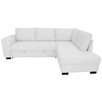 ECKSOFA JOHN Silberfarben Cord Rückenkissen, Bettkasten, Liegefläche im Originalstoff  - Silberfarben/Schwarz, Trend, Kunststoff/Textil (239/178cm) - P & B
