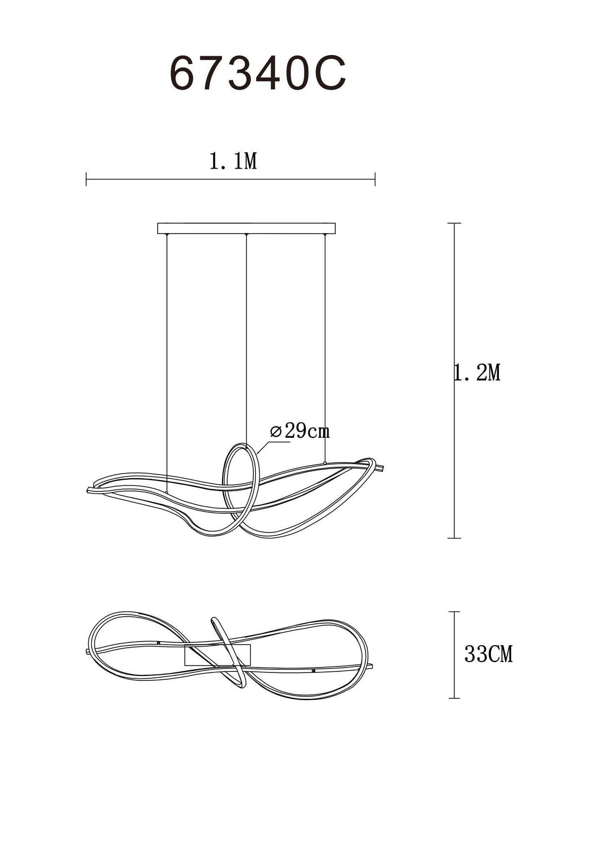 VISEČA LED-SVETILKA  IDUNA //2700-6000 K/230 V/ - barve kroma/bela, Design, kovina/umetna masa (110/33/120cm) - Globo