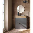 GARDEROBE 2-teilig  in 83/200/22 cm  - Eichefarben/Graphitfarben, Design, Glas/Holzwerkstoff (83/200/22cm) - Voleo
