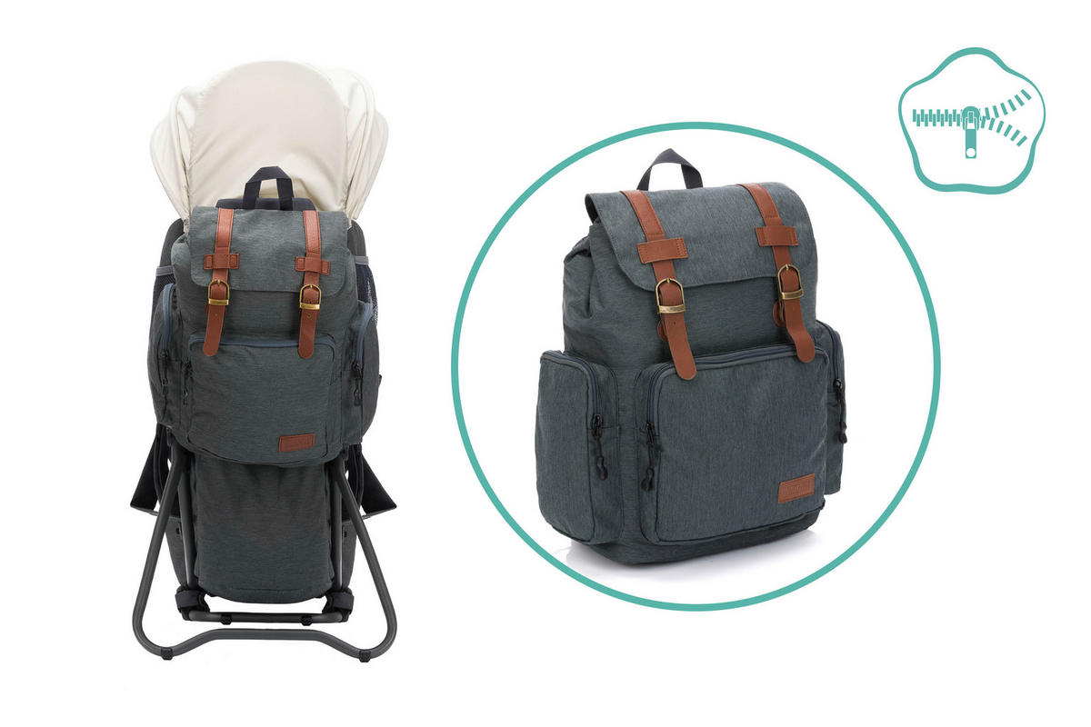 RÜCKENTRAGE Adventure  - Dunkelgrau/Beige, Basics, Textil (30/73/85cm) - Fillikid