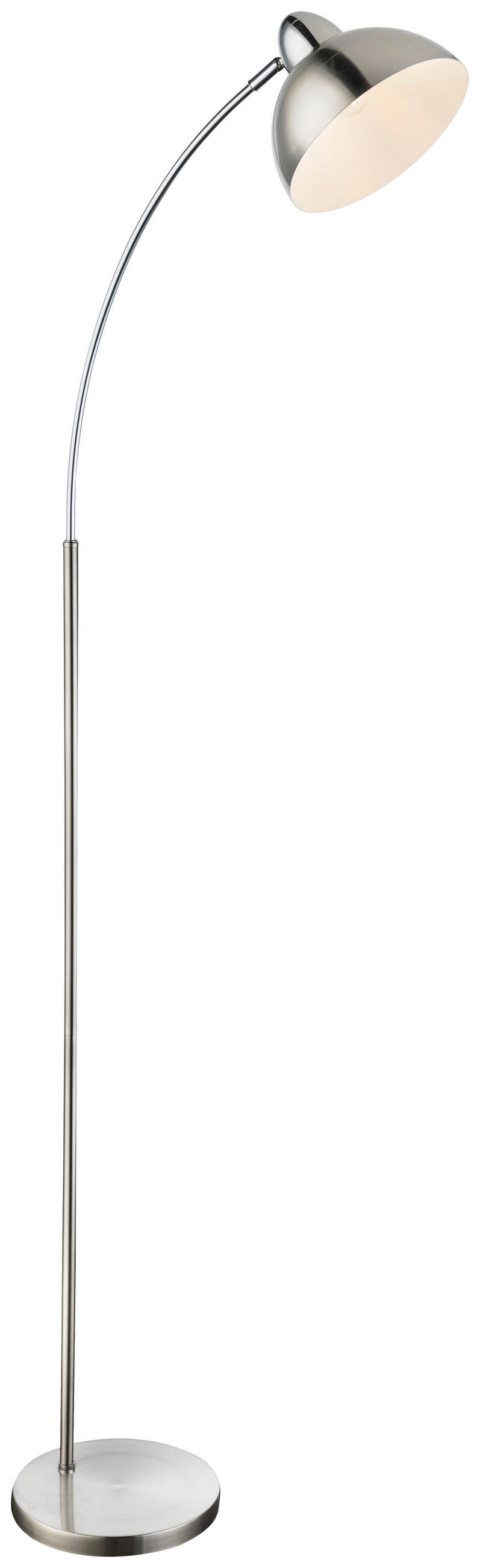 BOGENLEUCHTE - Weiss/Nickelfarben, Trend, Metall (50/23/155cm) - Globo