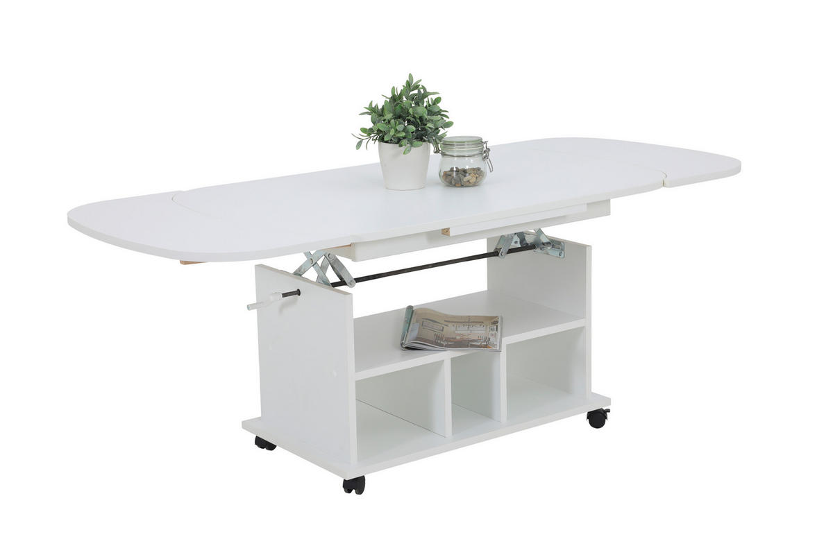 COUCHTISCH 107/67/53 cm Weiß  - Weiß, Design, Holzwerkstoff (107/67/53cm) - Livetastic