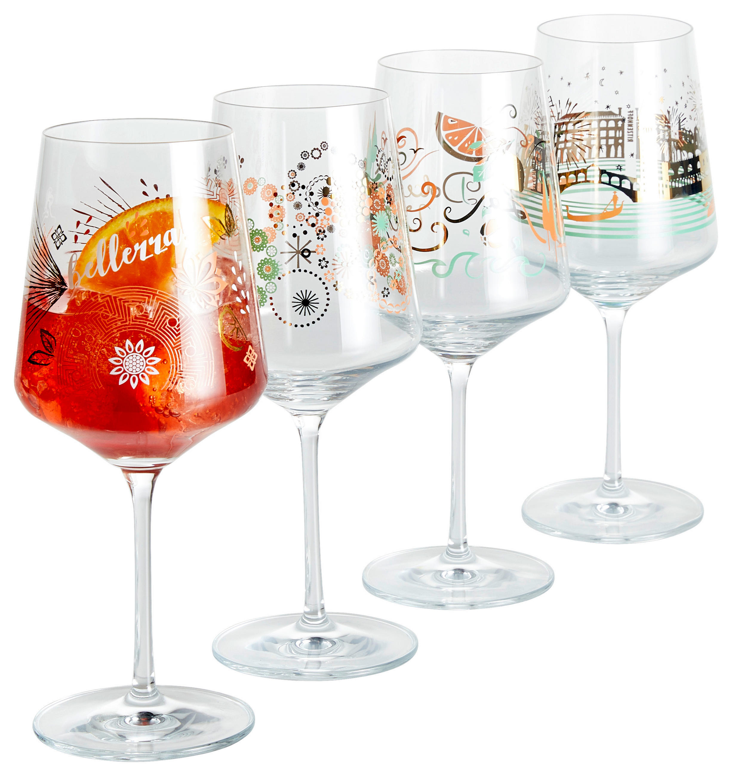 SPRITZERGLAS 544 ml 4-teilig  - Türkis/Beige, LIFESTYLE, Glas (20,3/26,6/19,4cm) - Ritzenhoff