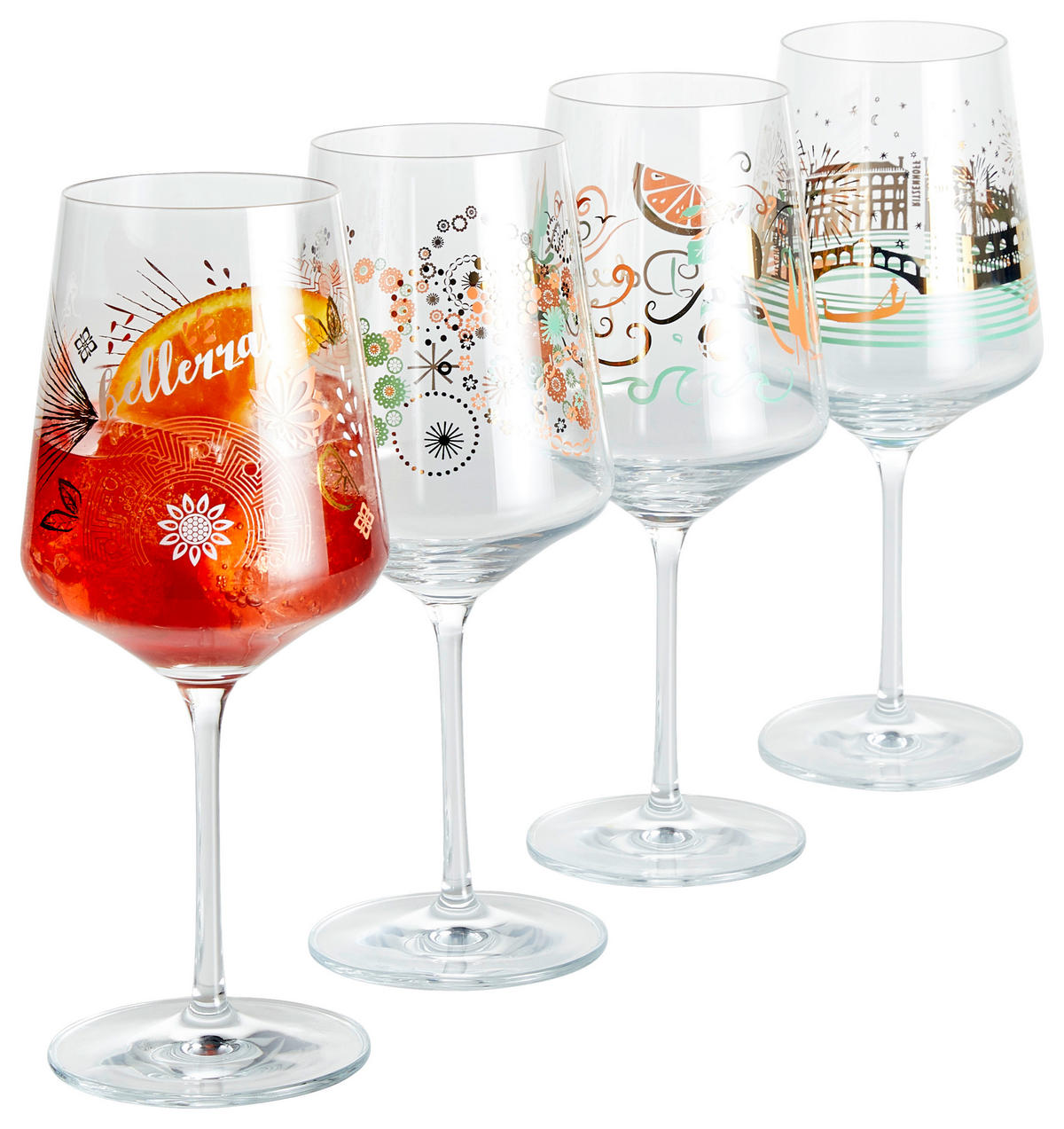 SPRITZERGLAS 544 ml 4-teilig  - Türkis/Beige, LIFESTYLE, Glas (20,3/26,6/19,4cm) - Ritzenhoff