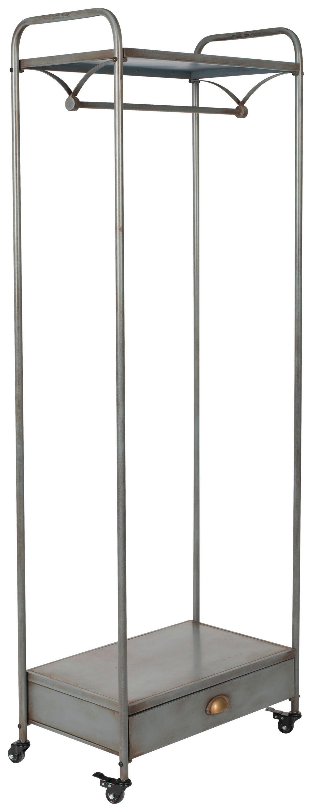 KLEIDERWAGEN in Graphitfarben 61/171/36 cm   - Graphitfarben, Trend, Metall (61/171/36cm) - Livetastic