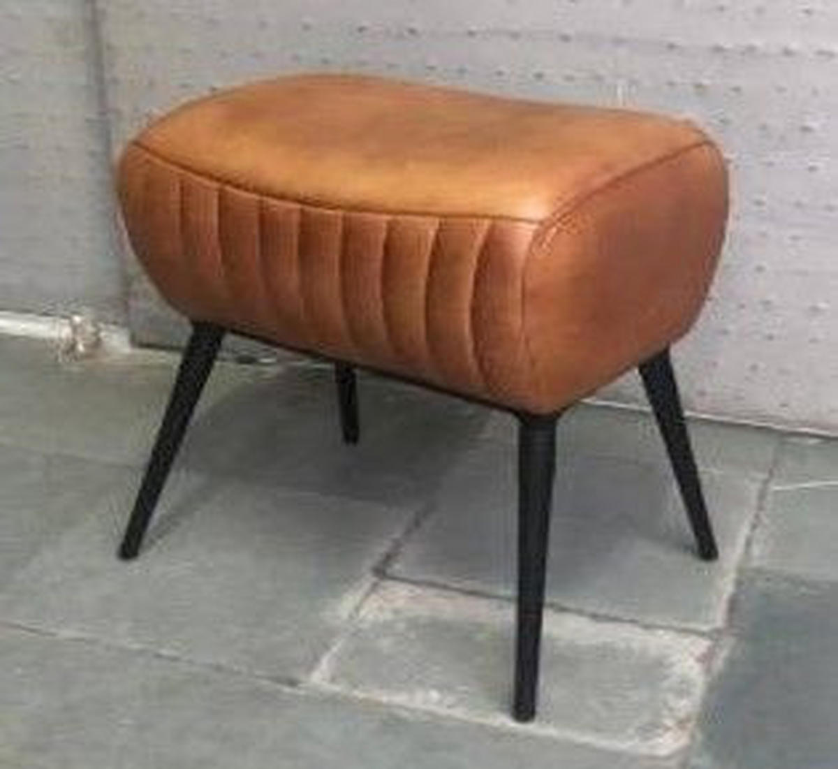 TABURE 42/52/32 cm  braon  - bela/prirodna boja, Lajfstajl, koža/drvo (42/52/32cm) - Landscape