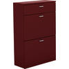 SCHUHSCHRANK  in 75/112,7/29,5 cm  - Edelstahlfarben/Dunkelrot, Design, Holzwerkstoff/Metall (75/112,7/29,5cm) - Invivus