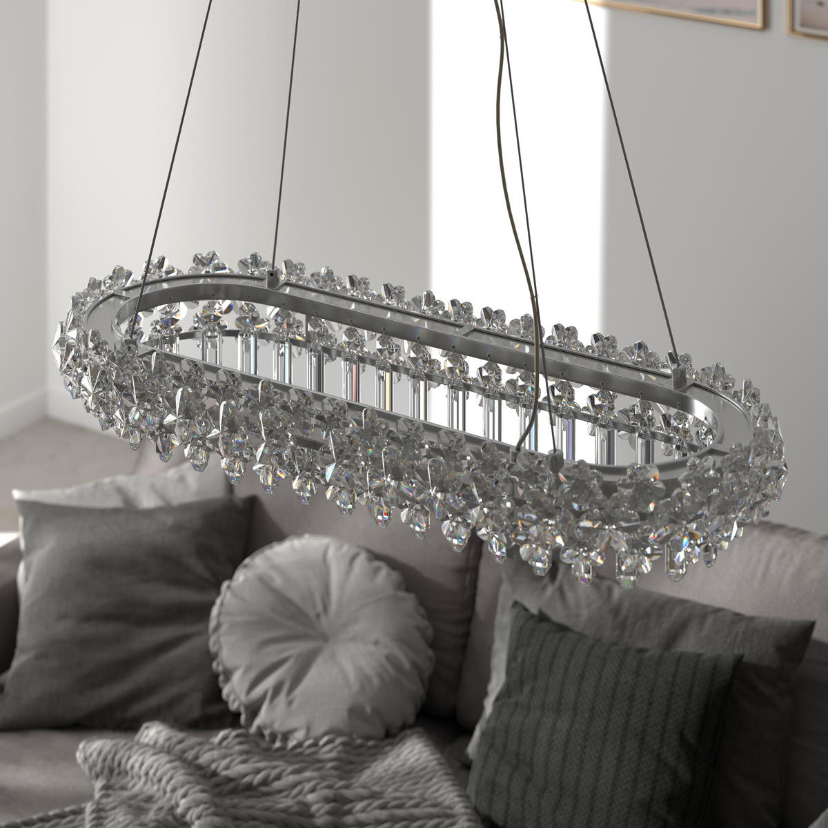 LED-HÄNGELEUCHTE 85/30/150 cm    - Klar, Design, Glas/Metall (85/30/150cm) - Glandor