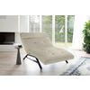 RELAXLIEGE in Mikrofaser Taupe  - Taupe/Schwarz, Design, Textil/Metall (120/54-113/158-198cm) - Pure Home Lifestyle