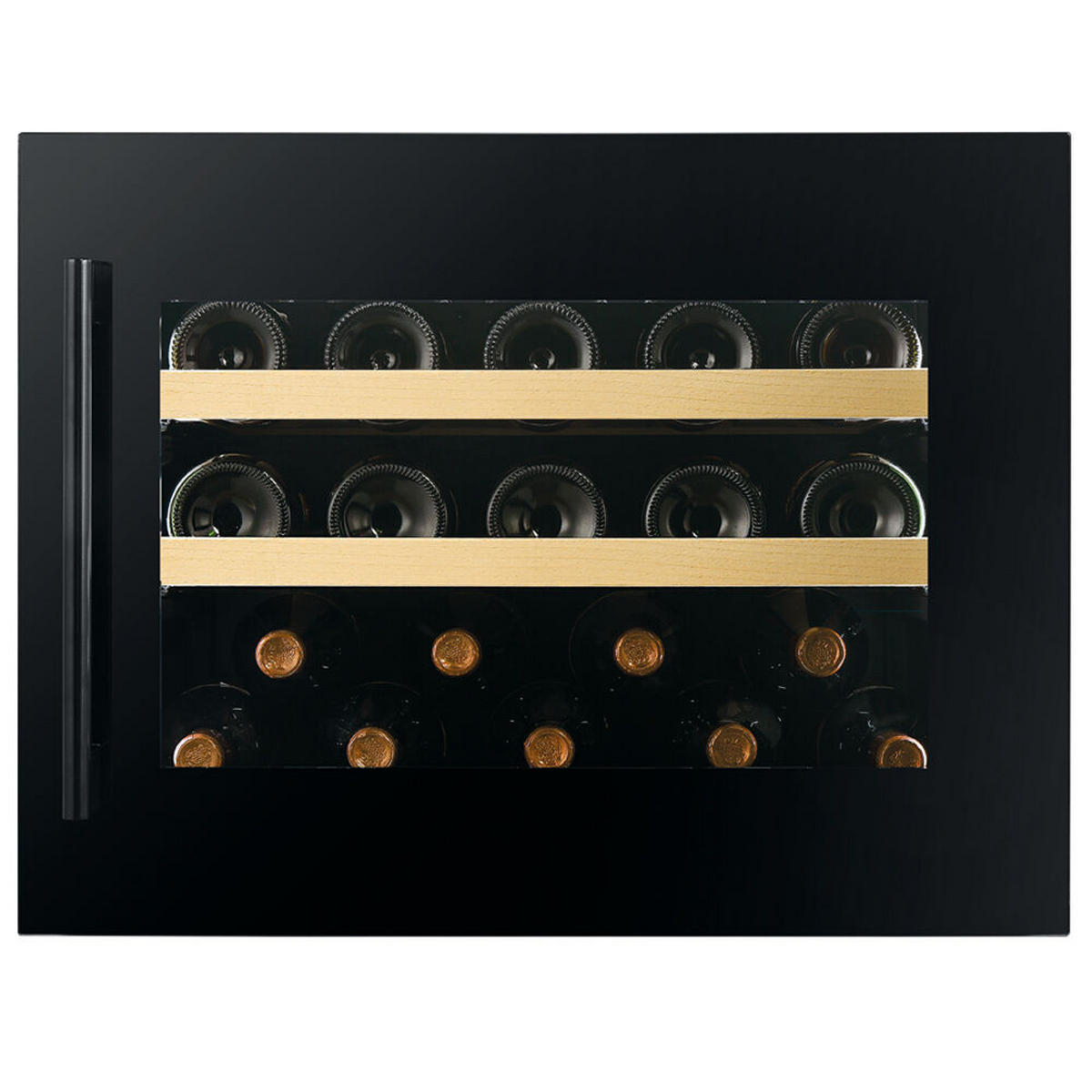 WEINKÜHLSCHRANK DVP-19.50B  - Schwarz, Basics, Glas/Holz (59/45,5/56,9cm)