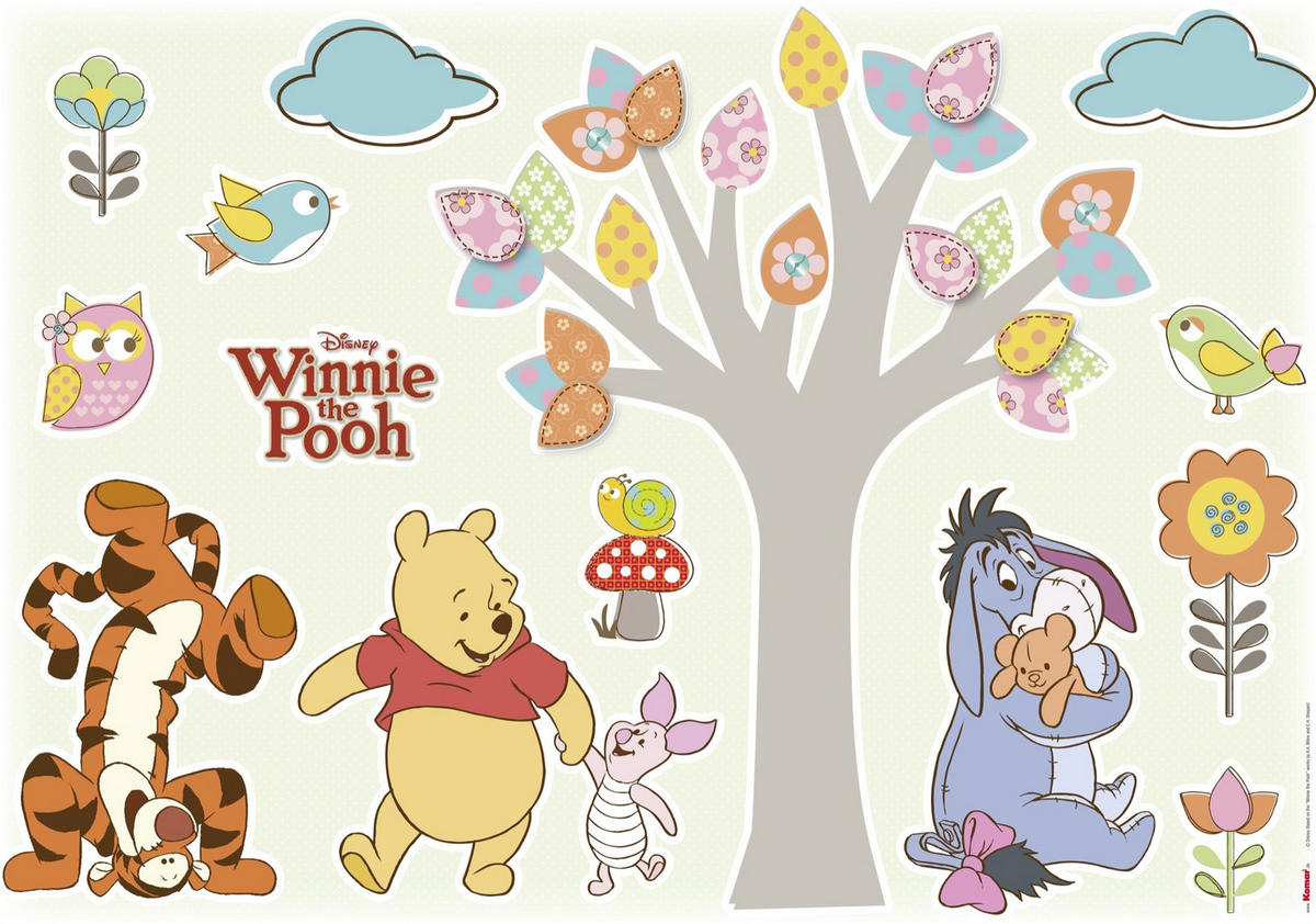 DEKOSTICKER Winnie Pooh Nature Lovers  - Klar/Multicolor, LIFESTYLE, Kunststoff (50/70cm) - Komar