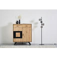 HIGHBOARD in 110/121/40 cm - Eichefarben/Schwarz, LIFESTYLE, Holzwerkstoff/Metall (110/121/40cm) - Xora
