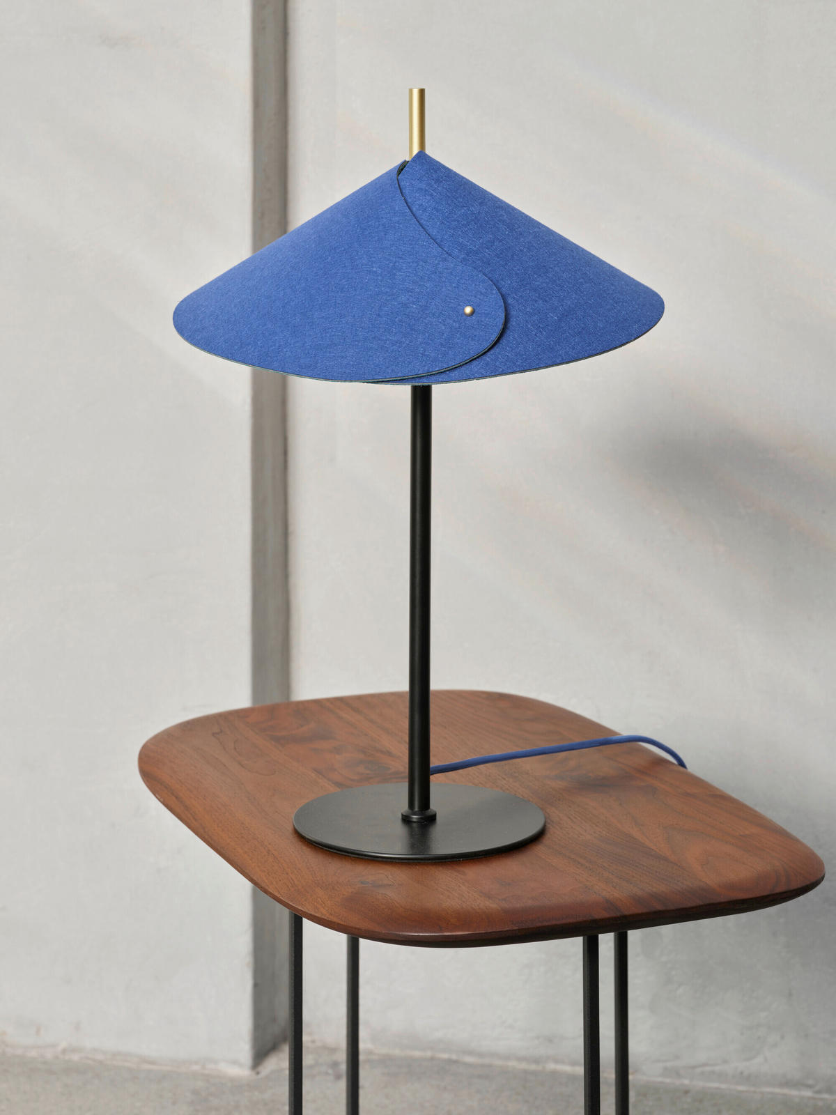 TISCHLEUCHTE 35/52 cm   - Blau, Basics, Glas/Textil (35/52cm) - Osram