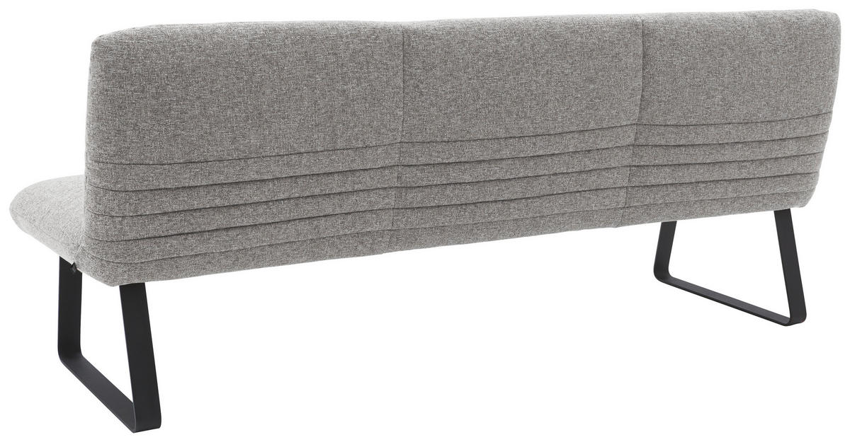 SITZBANK 221/90/70 cm  in Hellgrau  - Hellgrau/Schwarz, Design, Textil/Metall (221/90/70cm) - Dieter Knoll