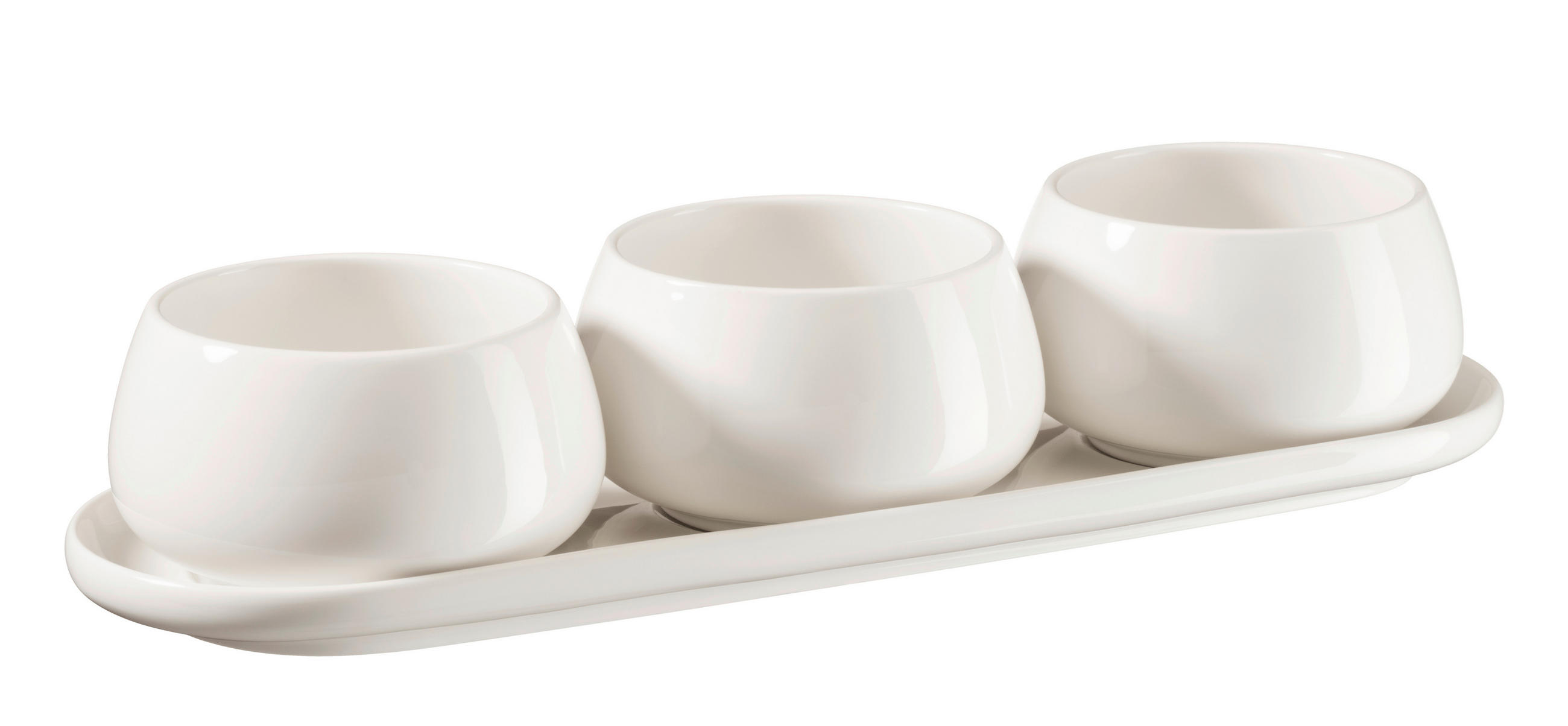 SNACKSCHALENSET TAYA  - Weiss, Basics, Keramik - Mäser