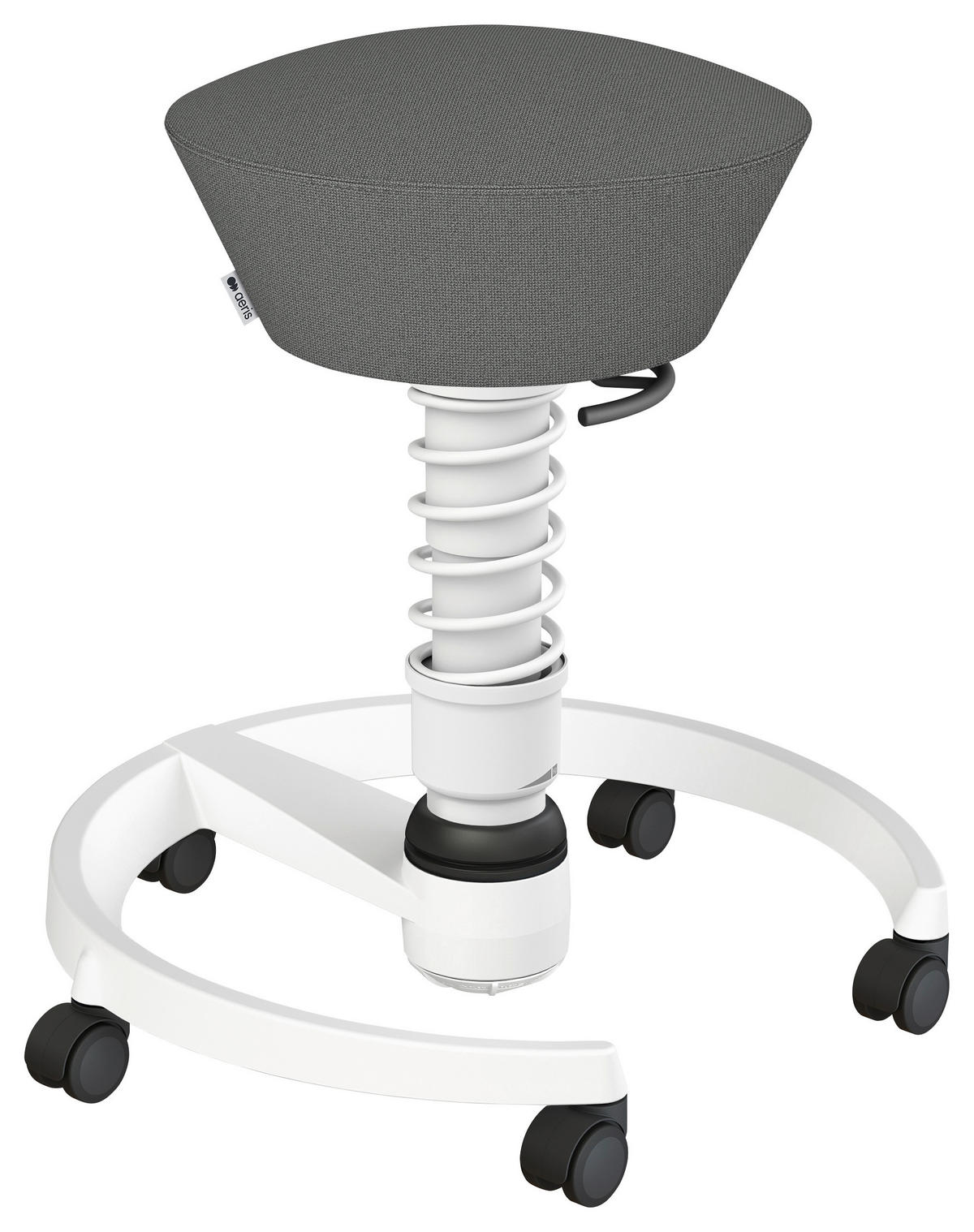 BÜROHOCKER   Grau, Weiss  - Weiss/Grau, Basics, Textil/Metall (55/45,66/55cm) - Aeris