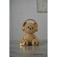 DEKOR ÁLLATFIGURA - aranyszínű, Basics, műanyag (10/8/13,2cm)