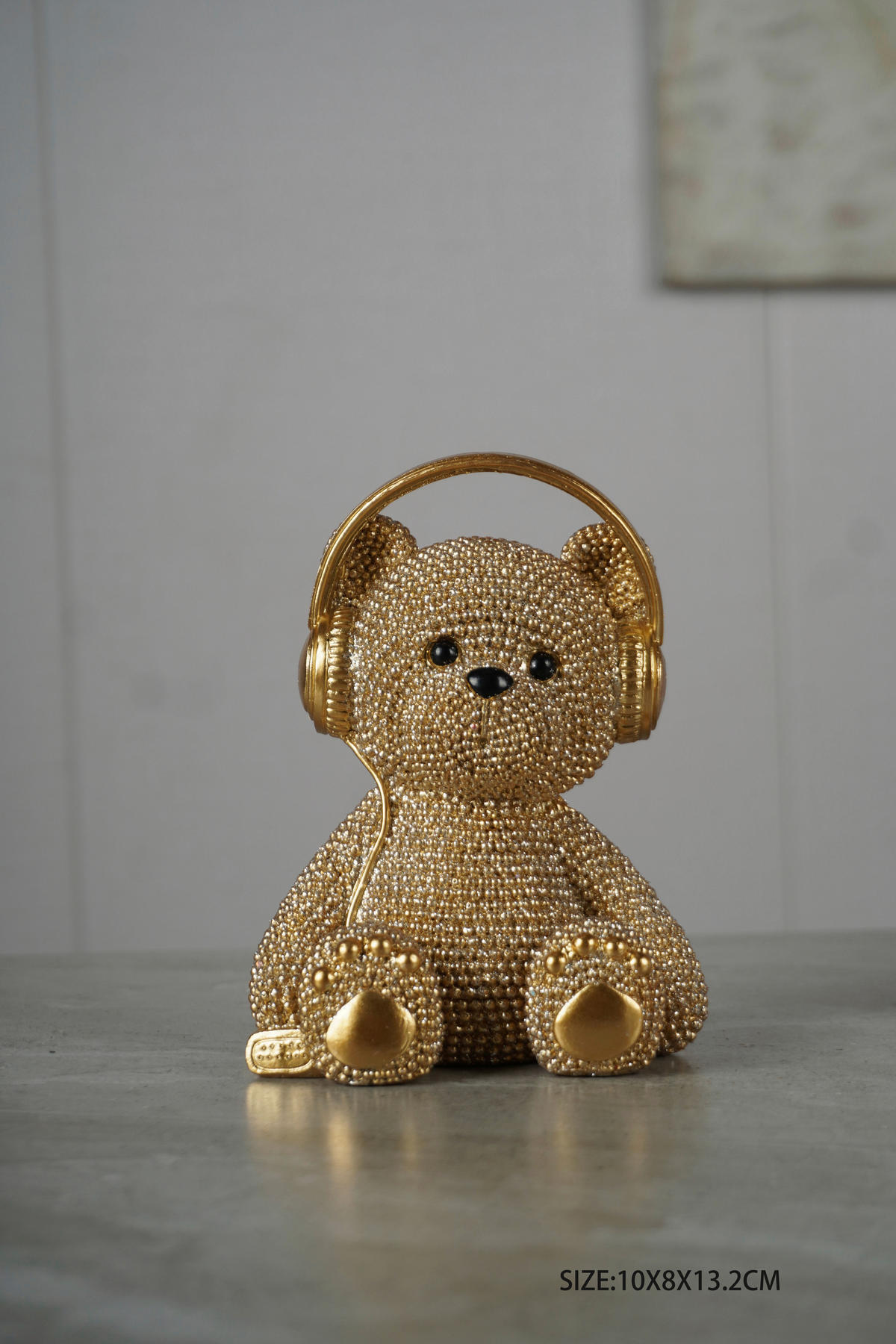 DEKOR ÁLLATFIGURA - aranyszínű, Basics, műanyag (10/8/13,2cm)