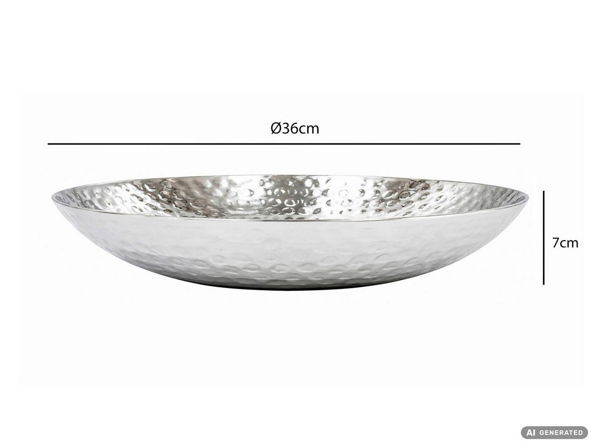 OBSTSCHALE  - Silberfarben, Design, Metall (36/7/36cm) - Livetastic